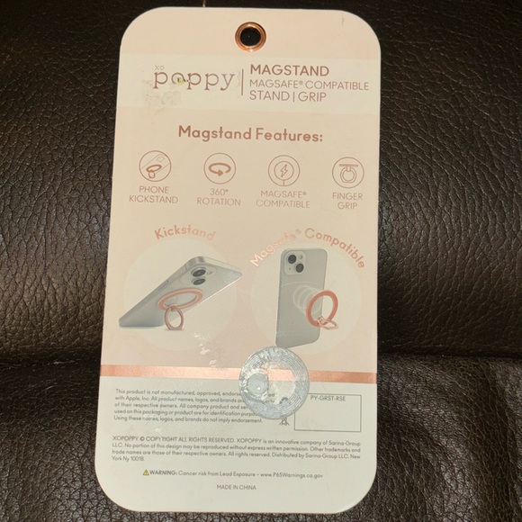 XO 💋 Poppy MAGSTAND Cell Phone Stand/ Grip, in rose gold color NWT/ NIB sealed - Picture 4 of 4